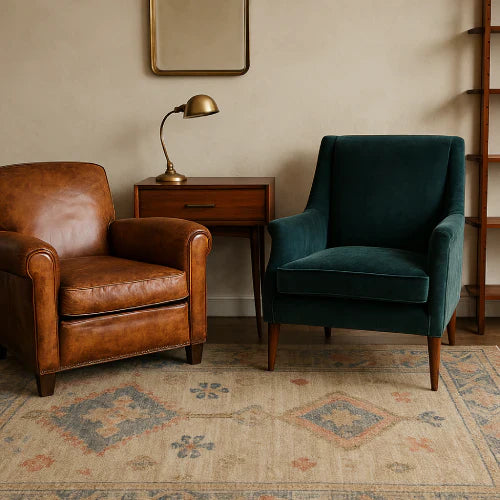 Fauteuil vintage en cuir vs velours : lequel choisir pour votre intérieur ?