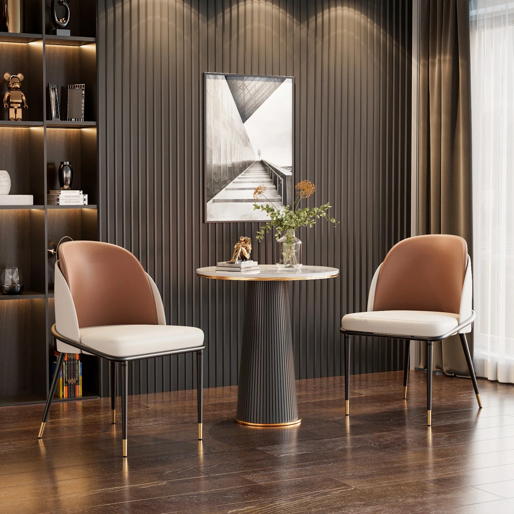 Chaise vintage de café marron