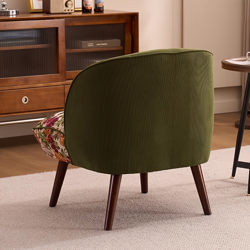 Fauteuil American country vintage dossier vert