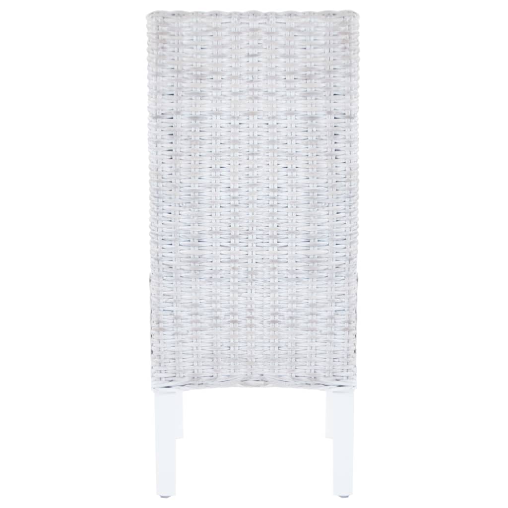 Fauteuil rotin blanc dossier