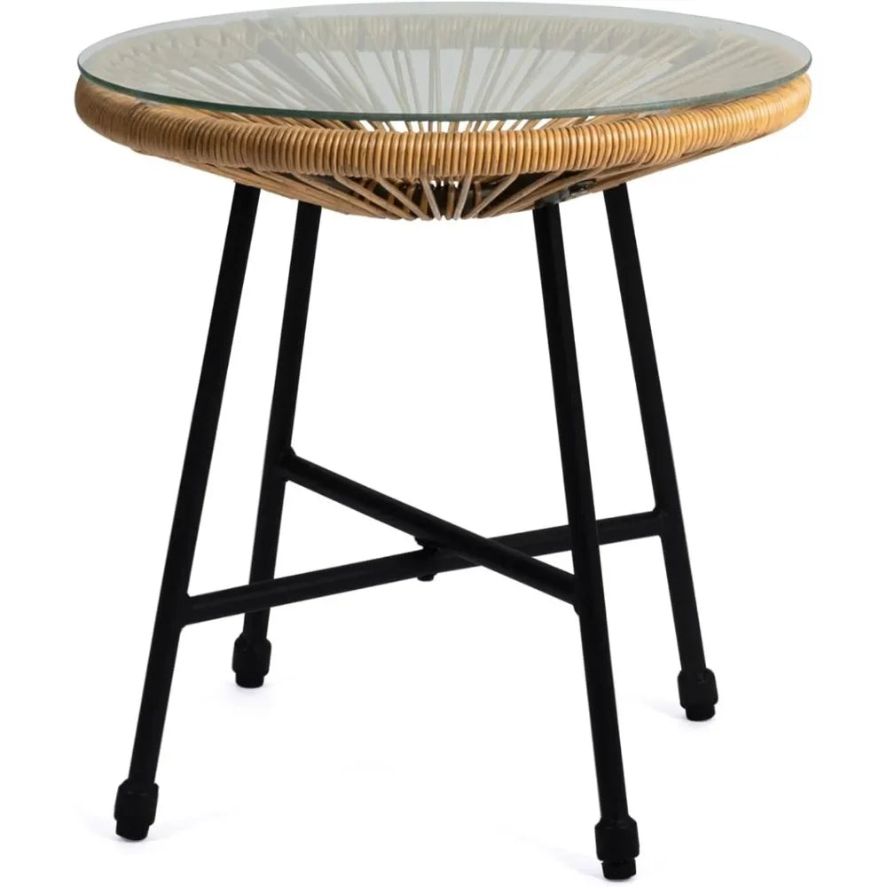 Salon rotin de jardin table