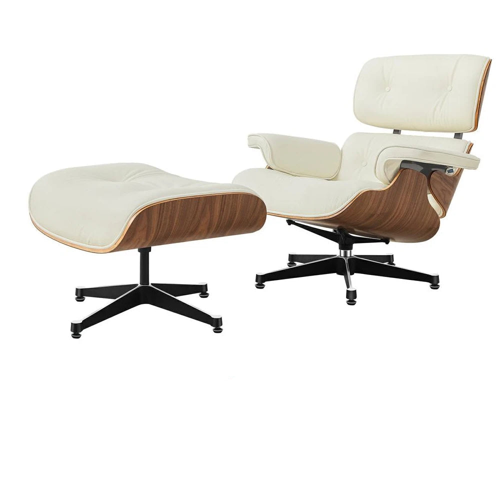 fauteuil designer vintage blanc cassé