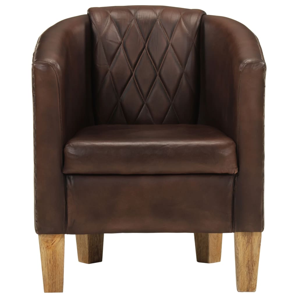 Fauteuil cuir marron vintage