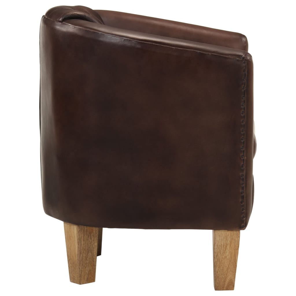 Fauteuil cuir marron vintage