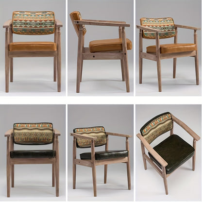 Chaise en bois vintage accoudoirs