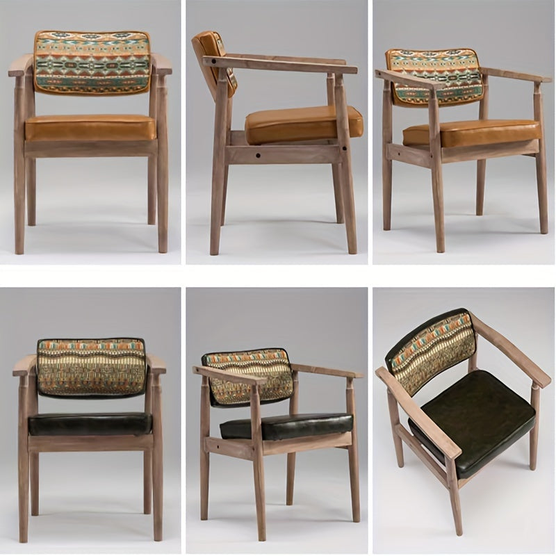 Chaise en bois vintage accoudoirs