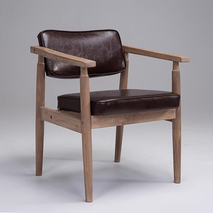 Chaise en bois vintage  cuir 