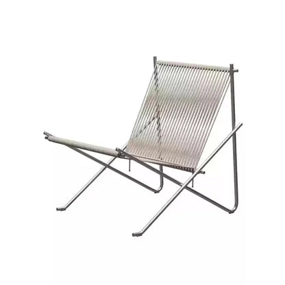 Chaise pliante vintage industrielle blanc 