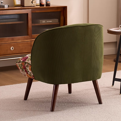 Fauteuil American country vintage  dossier vert 