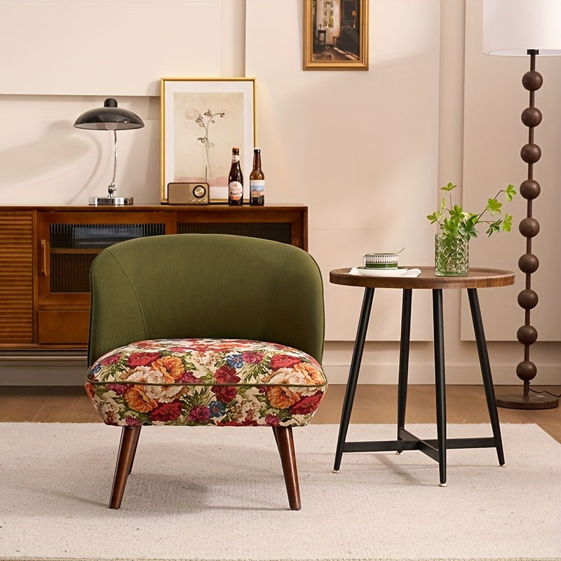 Fauteuil American country vintage motif fleurs