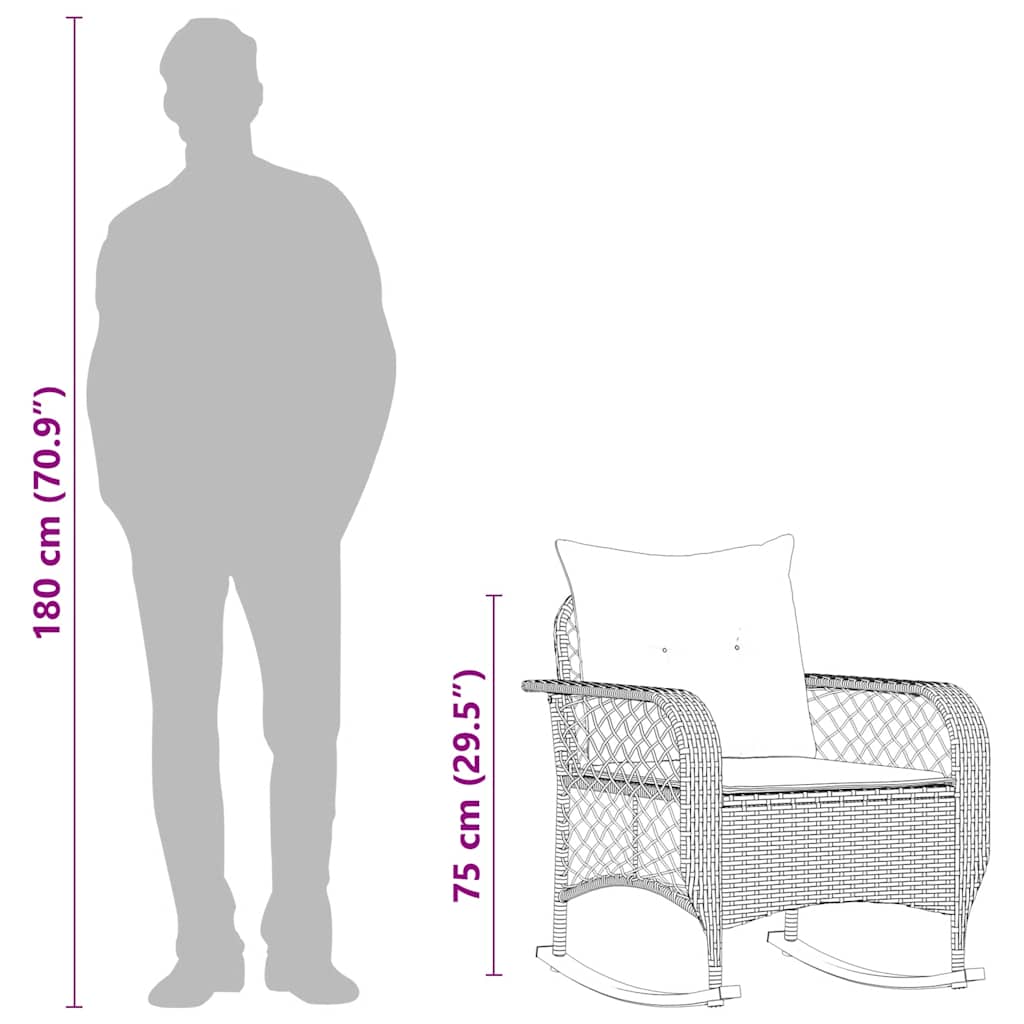 Fauteuil à bascule rotin hauteur