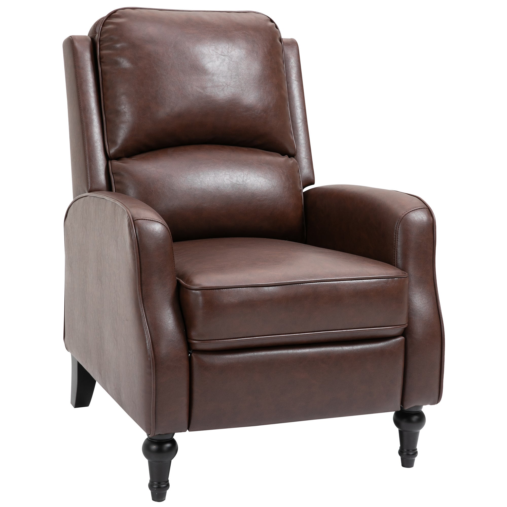 Fauteuil club cuir pu vintage marron 