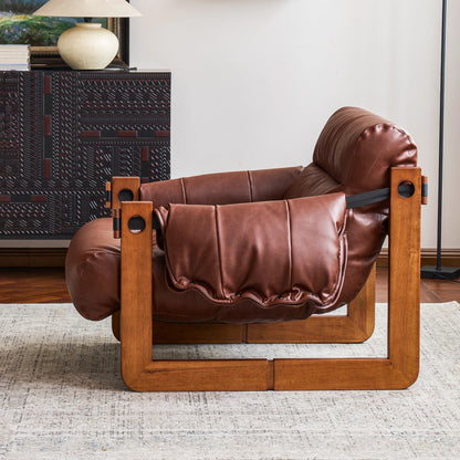 Fauteuil cuir design vintage chaise 