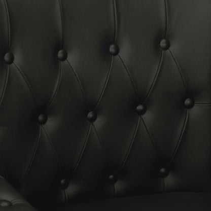 Fauteuil cuir noir vintage dossier 