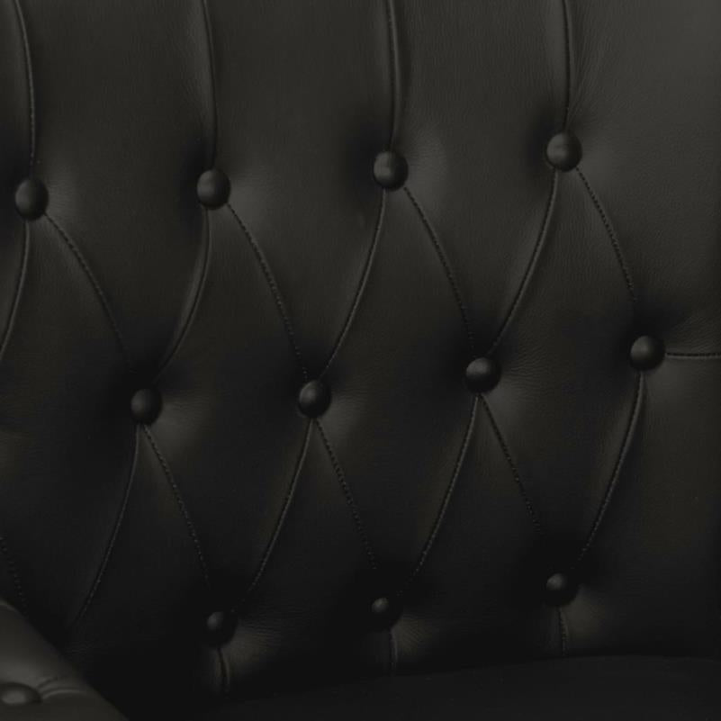 Fauteuil cuir noir vintage dossier 