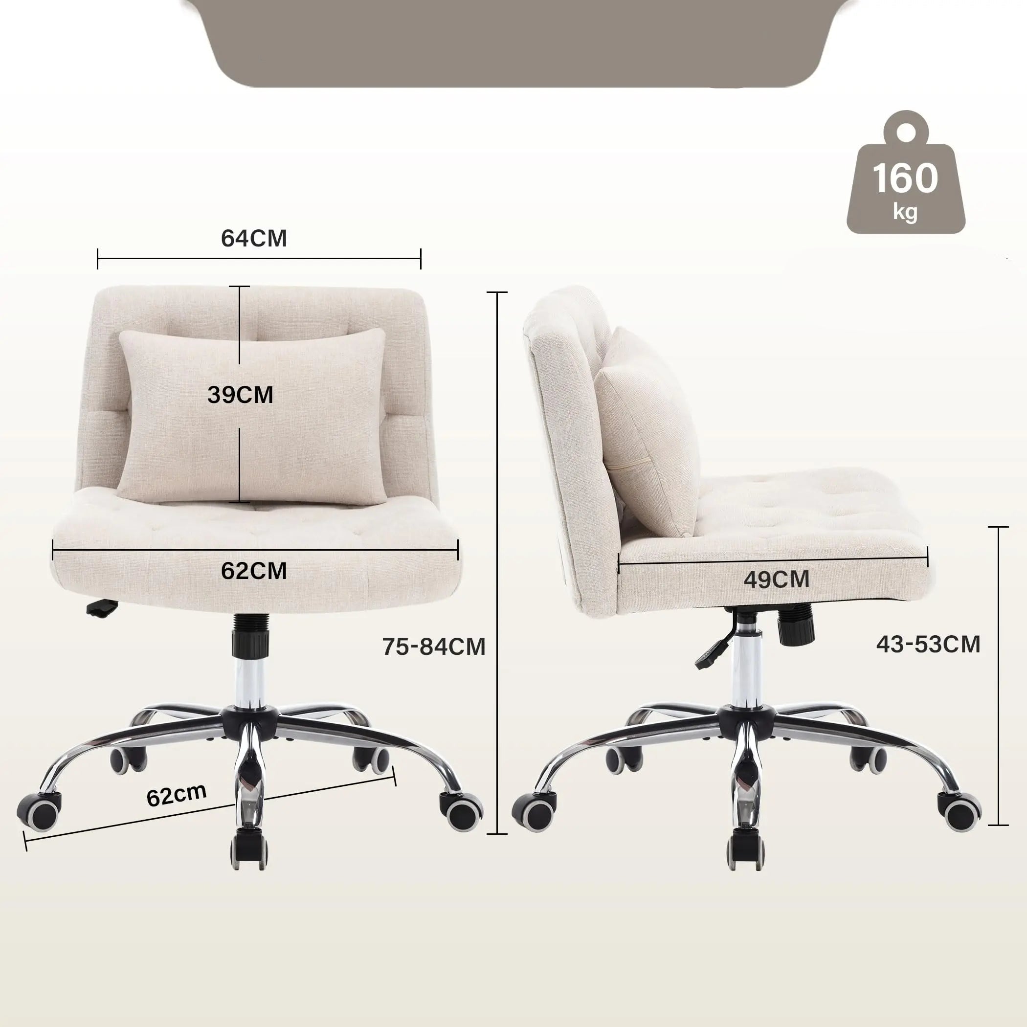 Fauteuil de bureau vintage scandinave tailles 