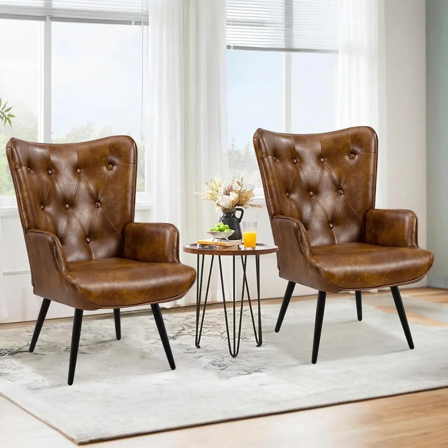 Fauteuil en cuir scandinave vintage