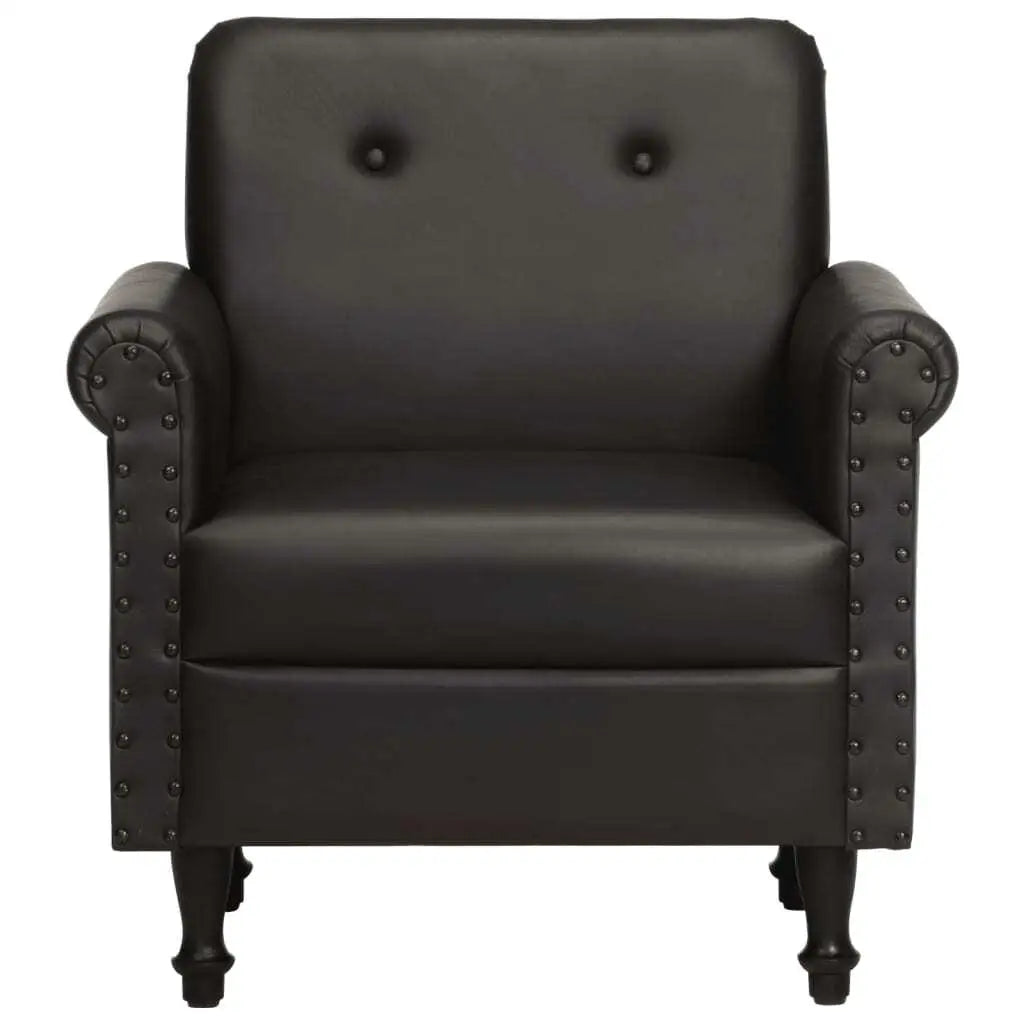Fauteuil en cuir vintage  noir 