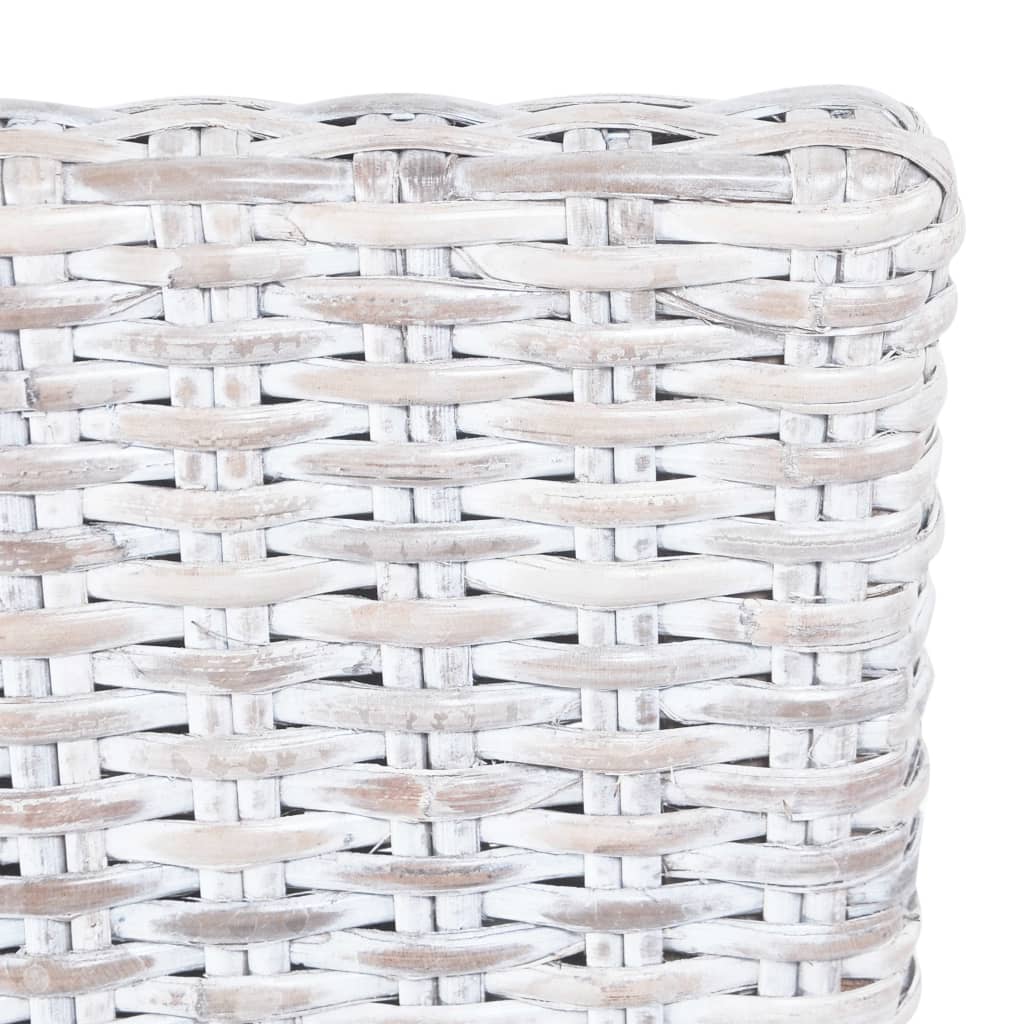 Fauteuil rotin blanc détails