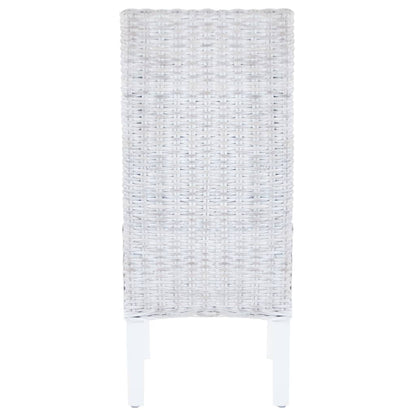 Fauteuil rotin blanc dossier