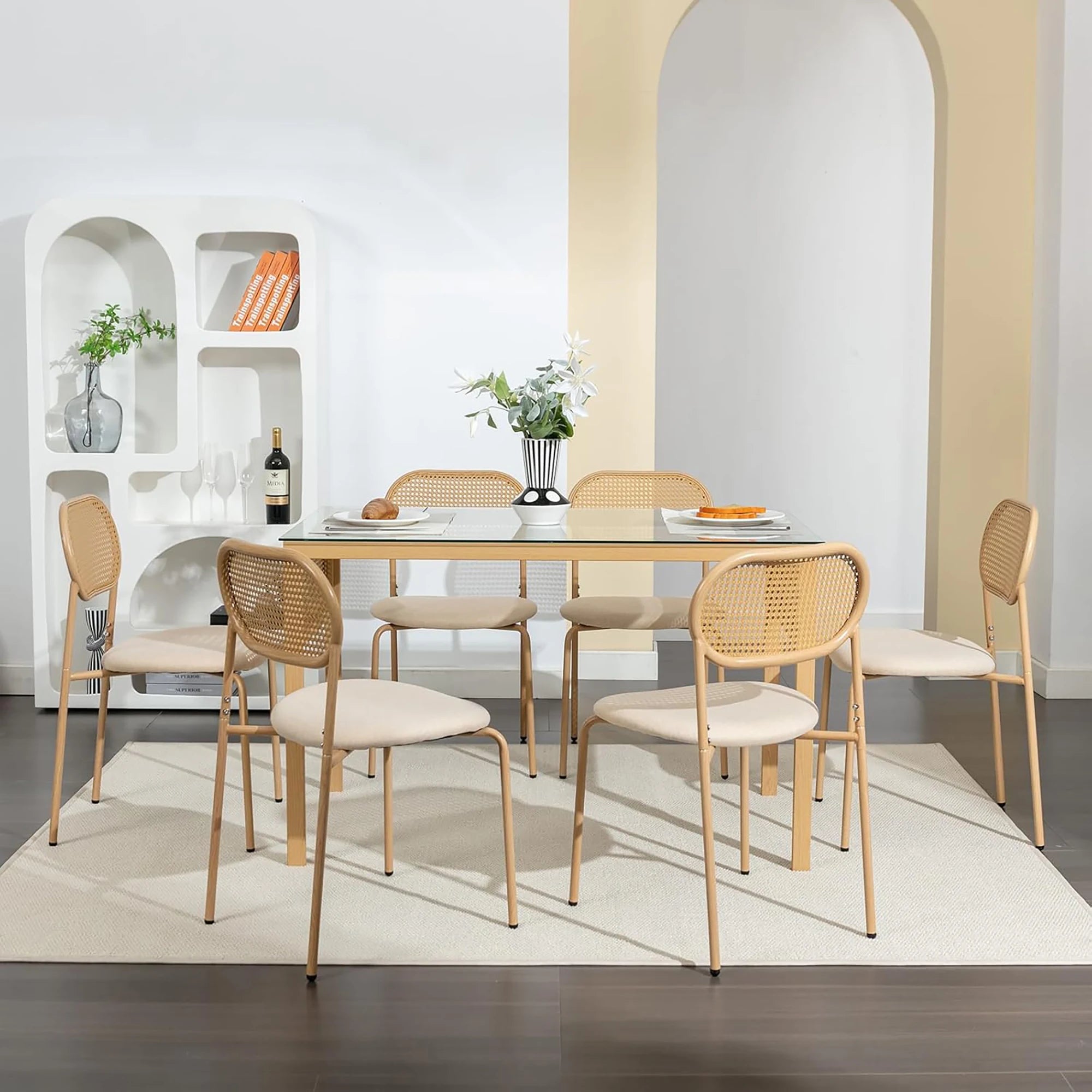 Fauteuil rotin métal vintage