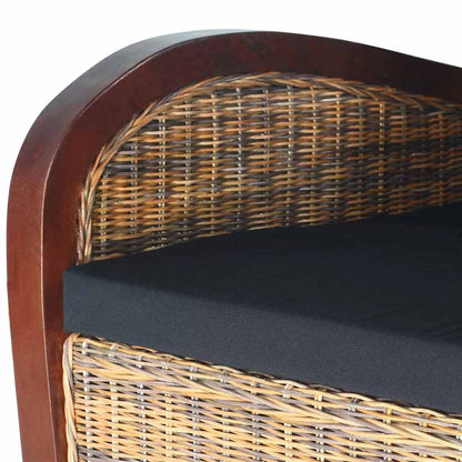 Fauteuil rotin vintage accoudoirs