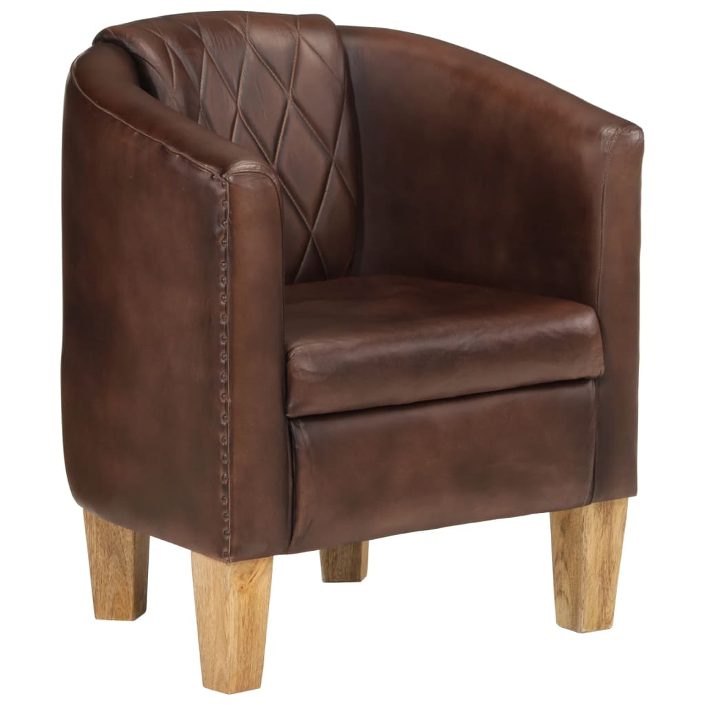 fauteuil cuir marron vintage